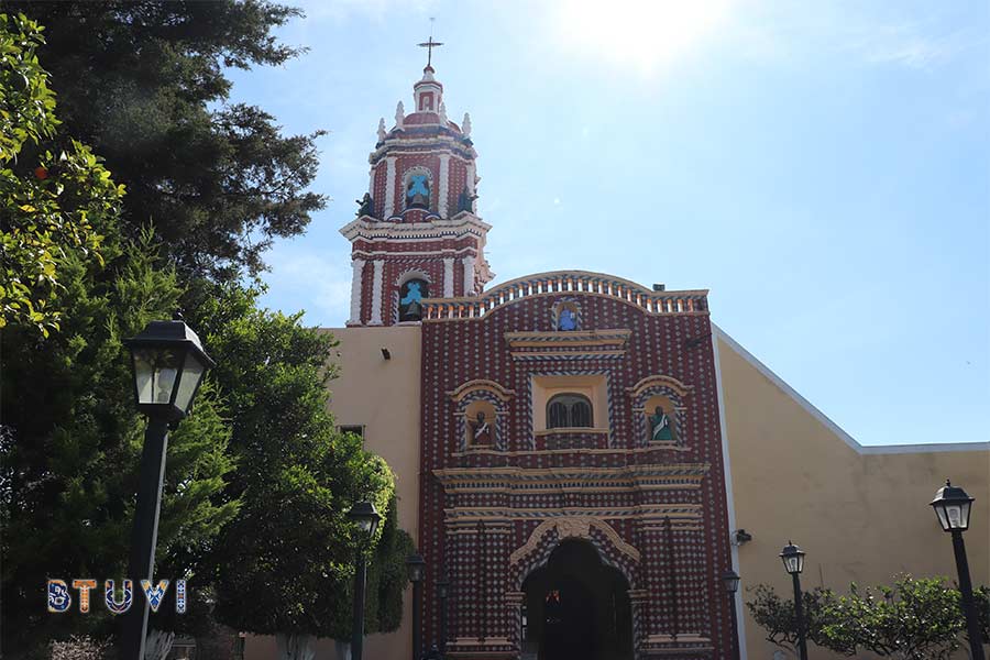 Facade of Santa María Tonantzintla Church near Cholula, Puebla